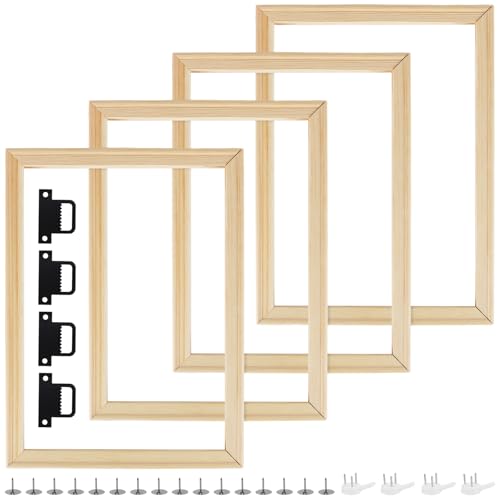 4 Pack 12x16 Inch DIY Wood Canvas Stretcher Bars, Removable Canvas Wood Frame Kits for Painting, Embroidery, Needlepoint Arts Craft