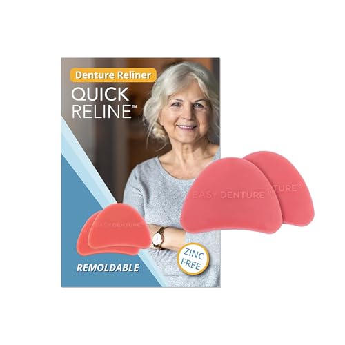 Hard Reline (Boil & Fit) Denture Reliner Kit; for Use with Full or Partial Denture, 2 Denture Reline Pucks Included with Each kit, Remold and Adjust mulitple Times, Zinc-Free, No More Loose Dentures!