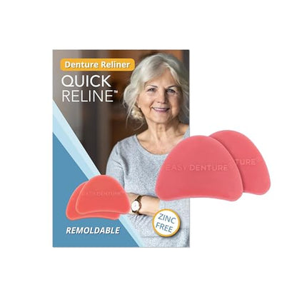 Hard Reline (Boil & Fit) Denture Reliner Kit; for Use with Full or Partial Denture, 2 Denture Reline Pucks Included with Each kit, Remold and Adjust mulitple Times, Zinc-Free, No More Loose Dentures!