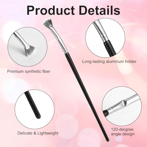 3pcs Mascara Fan Brush, Folding Angle Scalloped Lash Brush Eyelash Eyebrow Brush Fan Shaped Eyelash Brush Lash Wand Brushes Eyelash Comb Separator for Makeup Tools