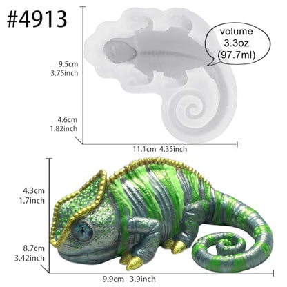 Lizard Resin Silicone Mold Chameleon Animal Epoxy Casting Kit Palm Size - color: Chameleon