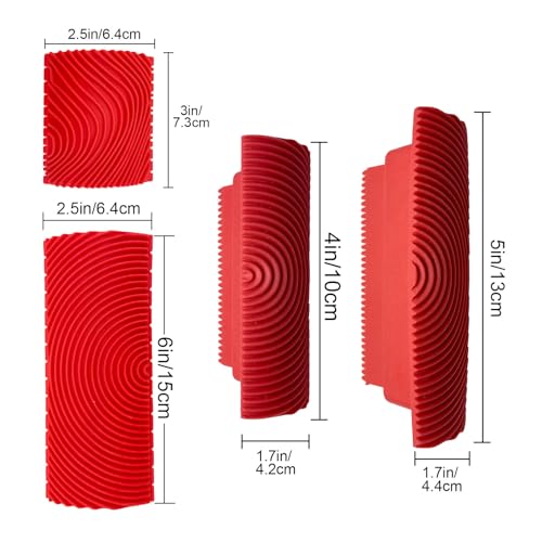 Wood Graining Tool, 4 PCS Wood Grain Tool Set, Rubber Empaistic Wood Texture Painting Tool for DIY Wall Room Art Paint Decoration - size: 4pcs
