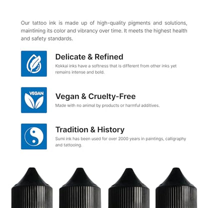 Tattoo Ink, Premium Quality, Precision Medium Viscosity, Rich Hue, Quick Healing, Acrylic-Free, Water-Based, Ready-to-Use Ink for Precision Tattooing (Black Mist, 0.5 oz) - color: Black Mist, size: 0.5 fl oz