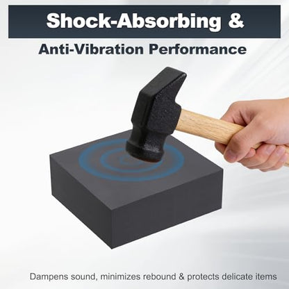 HARFINGTON Rubber Bench Block 2"x2"x0.8" Black Rubber Stamping Block Square Anti Vibration Pads for Jewelry Making Hammering Shaping Chasing Flattening Metals - size: 2"x2"x0.8"