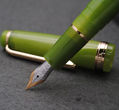JINHAO 82 Fountain Pen with Gold Clip (F Nib 0.5mm, Transparent Avocado Green) - color: Transparent Avocado Green