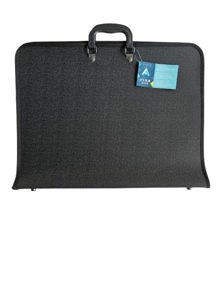 Professional Art Portfolio Case, Black Hard Shell Carrying Bag with Handle, 17 x 22-inch