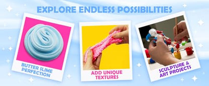 Original Stationery Soft Clay for Slime, 230 g (8.1 oz) White Foam Clay Add-in for Slime Making, Stretchy Air-Dry Butter Texture, Birthday Craft Gift for Kids - size: Original Size - 230g
