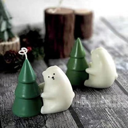 Plaster Casting Resin Mold Christmas Tree Bear Making Chocolate Fudge Great Craft Lover Silicone