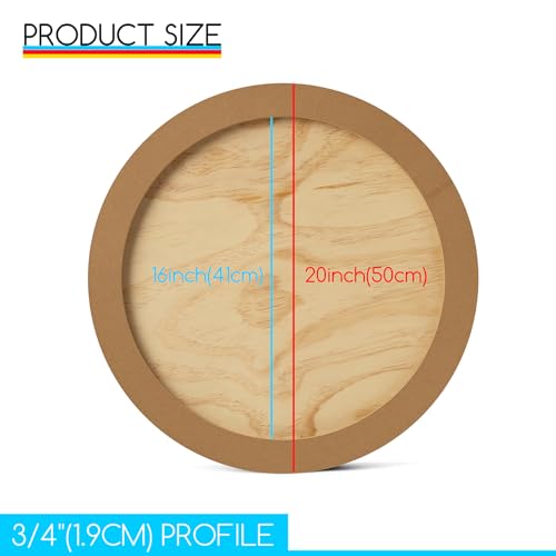 MEEDEN Round Wood Canvas Panels: 3/4" Deep 20" Dia Round Wooden Canvas Panel - Pack of 2 Cradled Wood Art Boards for Pouring Art, Crafts, Painting - size: 20 in, style: Round