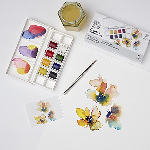 Winsor & Newton Cotman Watercolor Paint Set, 8 Half Pan, Sky Colors w/ Brush - style: 8 Half Pan Sky Colors
