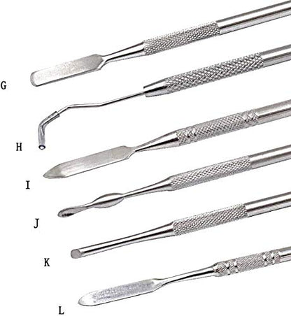 New Wax Carvers Set Double Ended Dental Wax Modeling Sculpting Tools Dental Picks Polymer Pottery Clay Carving Tool Stainless Steel 12 Pieces
