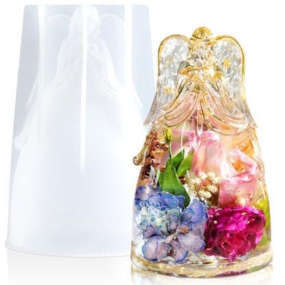 LET'S RESIN Angel Figurines Resin Epoxy Molds, Large Angel Silicone Molds for Preserved Flowers, Birthday Gifts for Women - size: Big