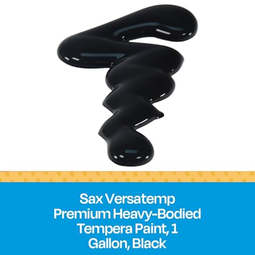 Sax Versatemp Premium Heavy-Bodied Tempera Paint, Black, 1 Gallon