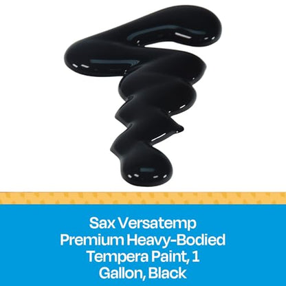 Sax Versatemp Premium Heavy-Bodied Tempera Paint, Black, 1 Gallon