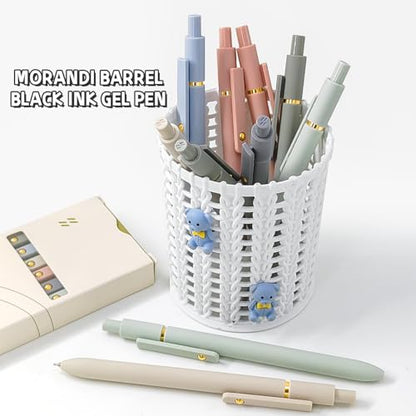 UIXJODO 6 Pcs Gel Pens 0.5mm Quick Dry Black Ink Pens Fine Point Smooth Writing Pens, Cute Office and School Supplies Gifts for Women Teacher Students (6 Pcs Morandi Gold) - color: 6 Pcs Morandi Gold