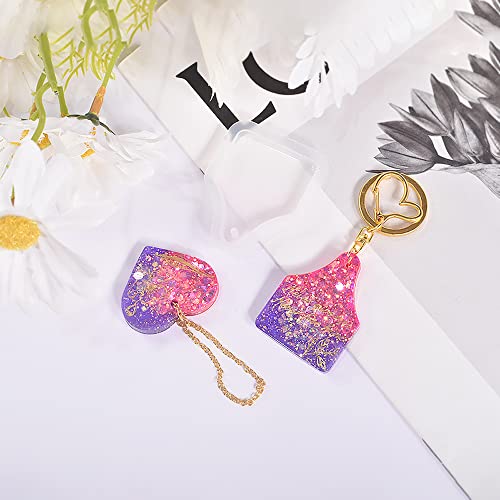 Weenkeey 6 Pcs Heart Shape Resin Mold Keychain Charms Silicone Jewelry Casting for DIY Craft Pendant Necklace - Love Heart Epoxy