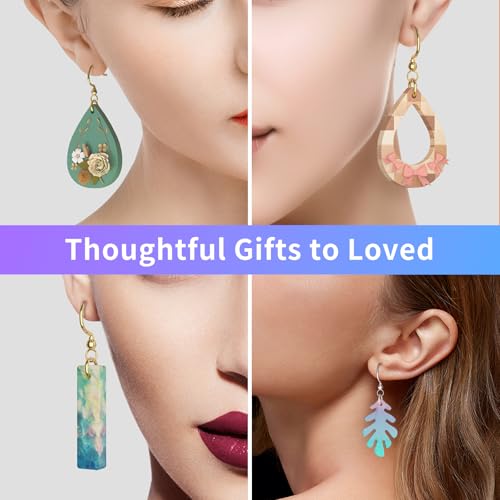 Epoxy Resin Earring Molds, 328 PCs UV Resin Jewelry Molds Kit with Holes, Variety Shapes Keychain Pendant Necklace Bundle Complete Set Clearance, Silicone Molds for Teen Female - color: 328pcs Jewelry Molds