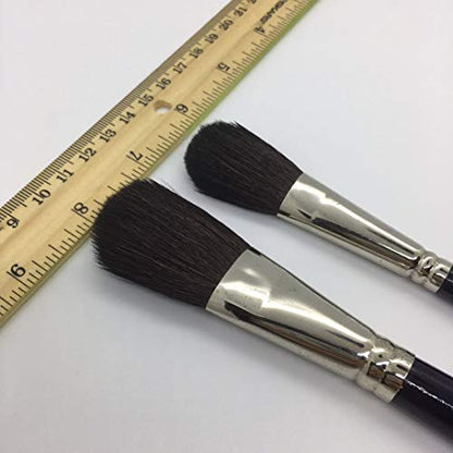XDT#168 Mop Artist Paint Brush 2 Piece Set Medium Stiff Nylon Hair Short Handle #10#20, Micro Detail Paint Brushes for Painting, Acrylic Oil Watercolor