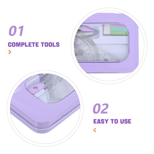 GALPADA Student Math Geometry Set Compass, Protractor, and Triangle Ruler, Convenient and Practical Plastic and Metal Tools for School Supplies and Math Projects,