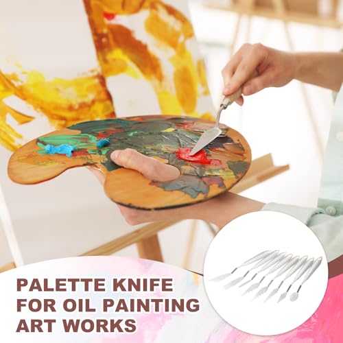 MECCANIXITY 2pcs HM#6 Palette Knives 7mm Width Stainless Steel Spatula Painting Pallet Knife with Stainless Steel Handle for Oil Painting Acrylic Canvas Mixing Spreading - style: HM#6 + 7mm