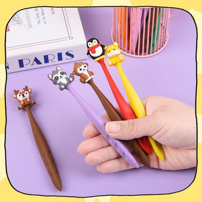 48 Pcs Cute Animals Bobblehead Eraser for Pencils Kawaii Erasers Cute School Supplies Fun Cartoon Erasers Back to School Supplies Birthday Classroom Gifts - style: Animals