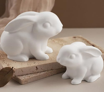 Wehous 2PCS Rabbit Silicone Molds, 3D Rabbit Resin Candle Soap Molds, Easter Cute Bunny Animal Epoxy Resin Casting Concrete Clay Mold, Unique Display Mold DIY Art Crafts Wall Hanging Easter Decor - color: 2x Rabbit
