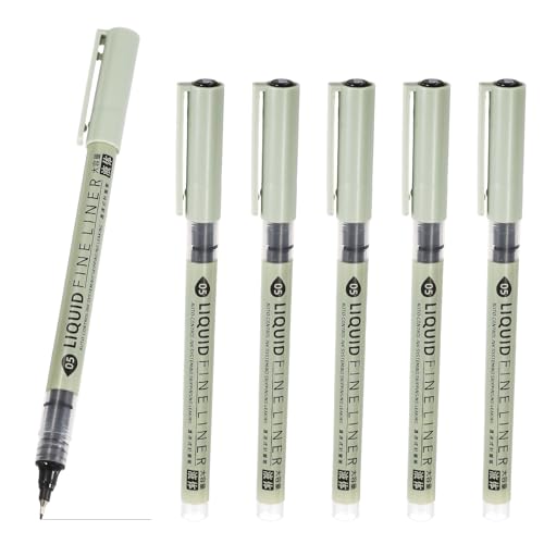 PATIKIL Fineliner Pens, 6 Pcs Black 05 0.45mm Fineliner Marker Waterproof Ink Archival Drawing Pens Watercolor Art Supplies Set for Sketching Journaling Scrapbooking Artist Illustration - size: 05 0.45mm