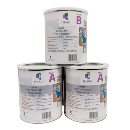 Dove Gray Epoxy Resin Coating 100% Solids, High Gloss for Garage Floors, Basements, Concrete and Wood, 3 Gallon Kit - color: Dove Gray, style: 3 Gallon Kit