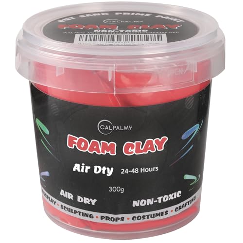 Moldable Cosplay Foam Clay Red Colors (300g) – High Density and Quality for Intricate Designs | Air Dries to Perfection for Cutting with a Knife or Rotary Tool, Sanding or Shaping - color: Red, size: 300g