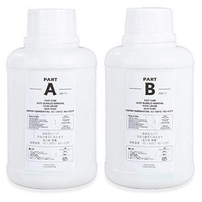 Fast Curing Silicone Mold Making Kit Translucent Liquid Rubber Food Grade 1:1 Ratio 2lb 32oz 900g