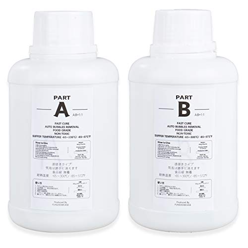 Fast Curing Silicone Mold Making Kit Translucent Liquid Rubber Food Grade 1:1 Ratio 2lb 32oz 900g