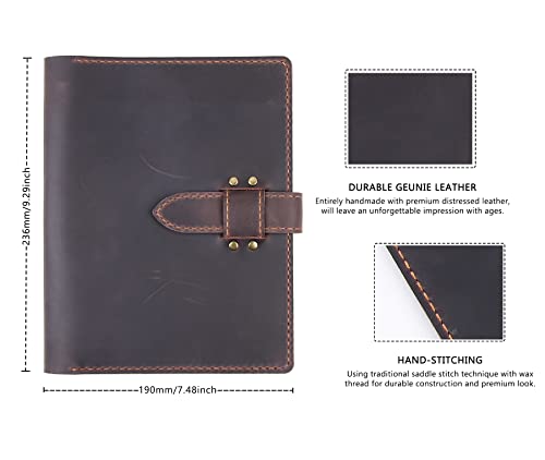 Robrasim Handmade Leather Sketchbook Cover, Leather Artist Sketch Pad Cover for 5.5" x 8.5" Sketchbook, Drawing Book and Pencil Case, Journal Notebook Portfolio, Artis Gifts-Coffee - color: Coffee