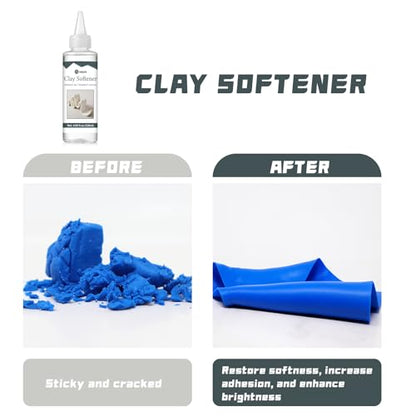 120ml Premium Polymer Clay Softener – Revive Hardened Clay, Enhances Flexibility & Adhesion, Adds Shine After Baking, Ideal for Ceramic Artists, Teachers & DIY Craft Lovers