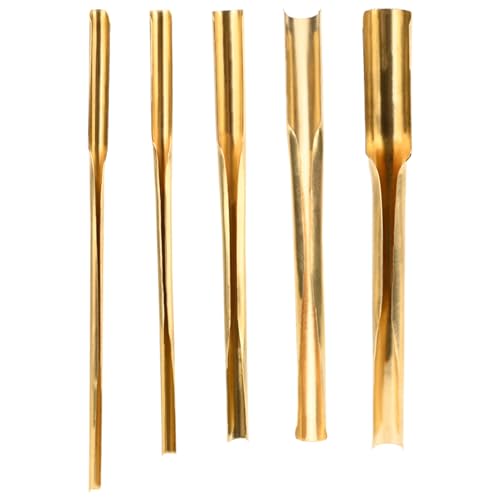 STPCTOU Brass Clay Hole Cutter Pottery Ceramic Punching Tools Slotting Sculpting Set Pottery Carving Tools Clay Modeling Tools Punching Tools Kids Pottery Clay Molding DIY Carving Crafts (5 Pcs)