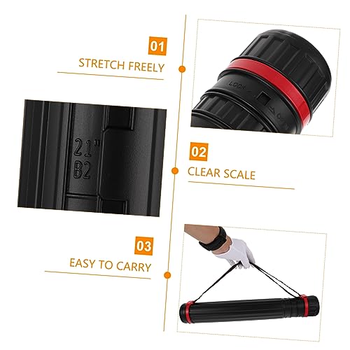 NUOBESTY Thickened Telescoping Poster Tube with Shoulder Strap Expandable Artwork Carrying Case for Drawings Blueprints and Documents Secure Spiral Seal Storage Tube