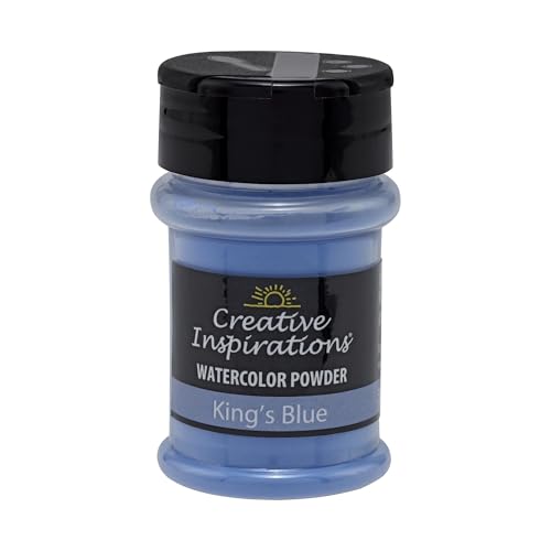 Creative Inspirations Powder Watercolor Paint - 38g Shaker Bottle, Kings Blue - Dye-Based Water-Soluble Crystalline Pigments - Non-Toxic, Perfect for Abstract and Spontaneous Effects - color: Kings Blue, style: Pack of 1