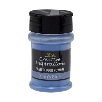 Creative Inspirations Powder Watercolor Paint - 38g Shaker Bottle, Kings Blue - Dye-Based Water-Soluble Crystalline Pigments - Non-Toxic, Perfect for Abstract and Spontaneous Effects - color: Kings Blue, style: Pack of 1