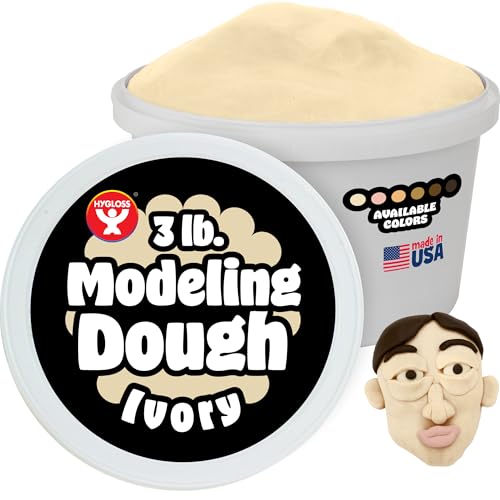 Hygloss Play Modeling Dough for Kids – Multicultural Skin Tones – Safe & Non-Toxic Sensory Dough for Arts & Crafts – Play Clay for Toddler Activities, Preschool Classroom Must-Haves (3 lb, Ivory) - color: Ivory, size: 3-Pound