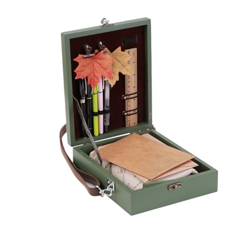 Art Easel Messenger Wood Box: Portable Travel Wooden Storage Box, Tabletop Painting Easel Art Case Bag for Painting, Drawing & Art Supplies, Sketching