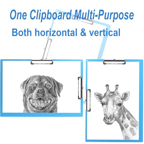Acocony 11x17 Clipboard Double Clip Extra Large Clipboard Low Profile Clip 11 x 17 Clipping Board Plastic Blue Pack of 1