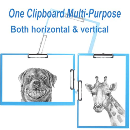 Acocony 11x17 Clipboard Double Clip Extra Large Clipboard Low Profile Clip 11 x 17 Clipping Board Plastic Blue Pack of 1