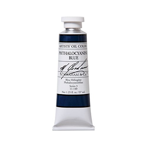 M. Graham Artist Oil Paint Phthalo Blue 1.25oz/37ml Tube - color: Phthalo Blue, size: 1.25 Fl Oz (Pack of 1)