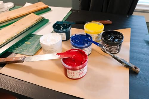 Tinks Screen Printing Ink - Blue - 8oz Water-Based Fabric Ink - Screen Printing, Stenciling, Tote Bags & Fabric Stamping - Non-Toxic, No Harsh Fumes, Soap & Water Cleanup - Made in California - color: Blue