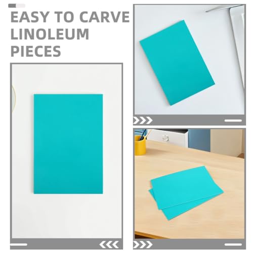 SEWACC 6pcs Printmaking Pad Linoleum Blocks PVC Engraving Material for DIY Craft Projects Linocut Plates Linocut Supplies Block Printing Carving Linoleum Blocks - size: 21.00X15.00X0.30CM