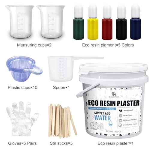 Eco Resin Casting Powder - 100oz / 2800g Fast Cured Plaster Casting Powder for Beginners - 20~30 Minutes Demold, Easy Mixing Water Activated Eco-Friendly Casting Resin for DIY Crafts Making, Home Art - size: 100oz