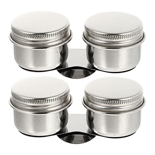 Wakauto Stainless Steel Painting Brush Washer Oil Palette Cup Brush Cleaning Pot Lid - size: 9X4.2X3.5CM