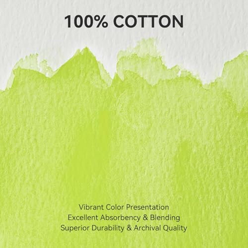 Arrtx Watercolor Sketchbook, A5 8.3 x 5.9 Inch 100% Cotton Cold Press, 300gsm/140lb, Acid-Free, Double-Sided Textured Surface, 24 Sheets for Painting, Sketching & Mixed Media - size: 8.3 x 5.9 inch