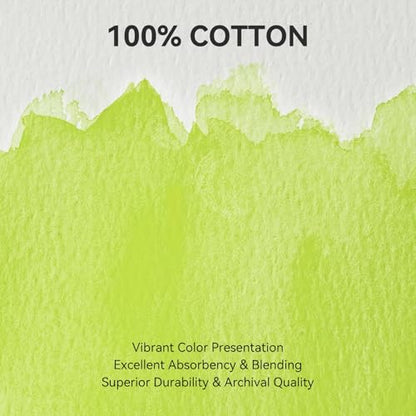 Arrtx Watercolor Sketchbook, A5 8.3 x 5.9 Inch 100% Cotton Cold Press, 300gsm/140lb, Acid-Free, Double-Sided Textured Surface, 24 Sheets for Painting, Sketching & Mixed Media - size: 8.3 x 5.9 inch