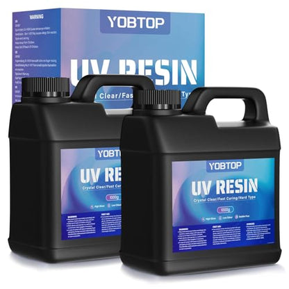 UV Resin 2000g Bulk, Advanced Formula UV Resin, Crystal Clear Odorless Hard Fast Curing for Jewelry Making, DIY Crafts, Coating & Casting - size: 2000g-2