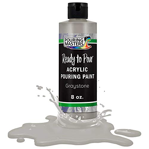 Pouring Masters Graystone Ready to Pour Acrylic Pouring Paint - Premium 8-Ounce Pre-Mixed Fluid Acrylic Paint - Fluid Art Supplies for Canvas, Wood, Paper, Tile & Rocks